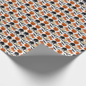 Papier Cadeau Halloween Chats Chat Citrouille Et Lune Dessin (Coin)