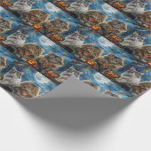 Papier Cadeau Halloween chats de Sibérie Éffrayant (Coin)