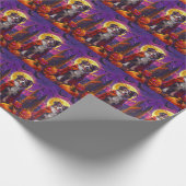 Papier Cadeau Halloween Chien Berger Australien Citrouille peur (Coin)