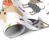 Papier Cadeau Halloween Chihuahua (Coin rond)
