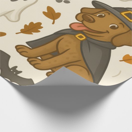 Papier Cadeau Halloween chiot (Coin)