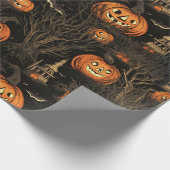 Papier Cadeau Halloween Citrouille Dark (Coin)