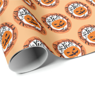 Papier cadeau Halloween Citrouille Effrayante