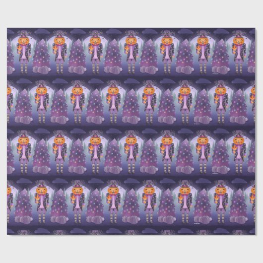 Papier Cadeau Halloween Citrouille Nutcracker (Plat)