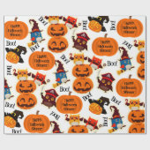 Papier Cadeau Halloween Citrouille personnalisé (Plat)