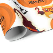 Papier Cadeau Halloween Citrouille personnalisé (Coin rond)