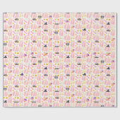 Papier Cadeau Halloween Citrouille rose (Plat)