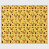 Papier Cadeau Halloween citrouilles d'automne, thème jack o' lan (Plat)