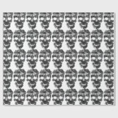 Papier Cadeau Halloween crâne (Plat)