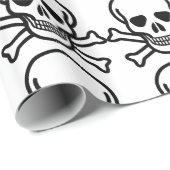 Papier Cadeau Halloween crâne et os croisés (Coin rond)