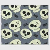 Papier Cadeau Halloween crâne mignon avec boo enfant sans soudur (Plat)