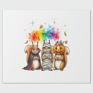 Papier Cadeau Halloween Cute Squirrels Costume
