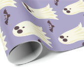 Papier Cadeau Halloween de Ghosts and Bats Lilac (Coin rond)