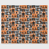 Papier Cadeau Halloween de la maison hantée (Plat)