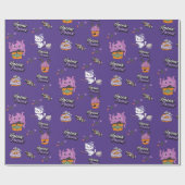 Papier Cadeau Halloween de minuit violet Hocus Pocus Witch Chat (Plat)
