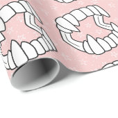 Papier Cadeau Halloween Dents Vampire (Coin rond)