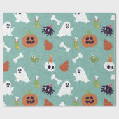 Papier Cadeau halloween déplaisant cocktail fantôme citrouille (Plat)