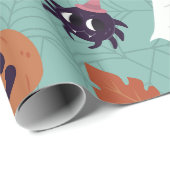 Papier Cadeau halloween déplaisant cocktail fantôme citrouille (Coin rond)