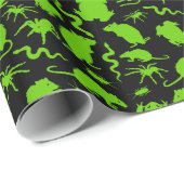 Papier Cadeau Halloween Déplaisant Crawlies Rats Toads Araignées (Coin rond)