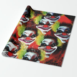 Papier Cadeau halloween déplaisant méchant horreur clown colla