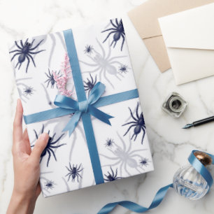 Papier Cadeau Halloween Déplaisant Spider noir blanc