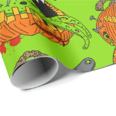 Papier Cadeau Halloween Déplaisante Gory Citrouilles Splats de s (Coin rond)