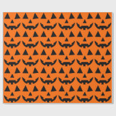 Papier Cadeau Halloween drôle jack o' lanterne citrouille (Plat)