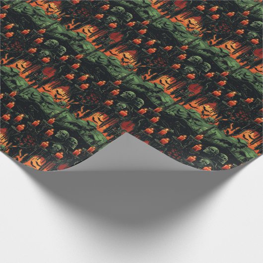 Papier Cadeau 💀 Halloween - 😱 effrayant (Coin)