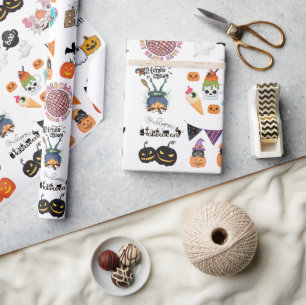 Papier Cadeau Halloween effrayant, amusant et sinistre