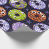 Papier cadeau Halloween Éffrayant Donut à la mode (Coin)