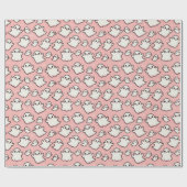 Papier Cadeau Halloween Éffrayant Fantôme rose mou (Plat)