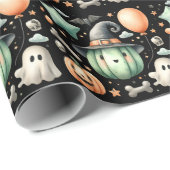 Papier Cadeau Halloween Éffrayant premier (Coin rond)