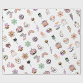 Papier Cadeau Halloween Éffrayant rétro (Plat)