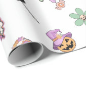 Papier Cadeau Halloween Éffrayant rétro (Coin rond)
