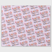 Papier Cadeau Halloween Éffrayant rose pâle (Plat)