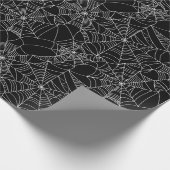 Papier Cadeau Halloween Éffrayant Spider Web noir blanc (Coin)
