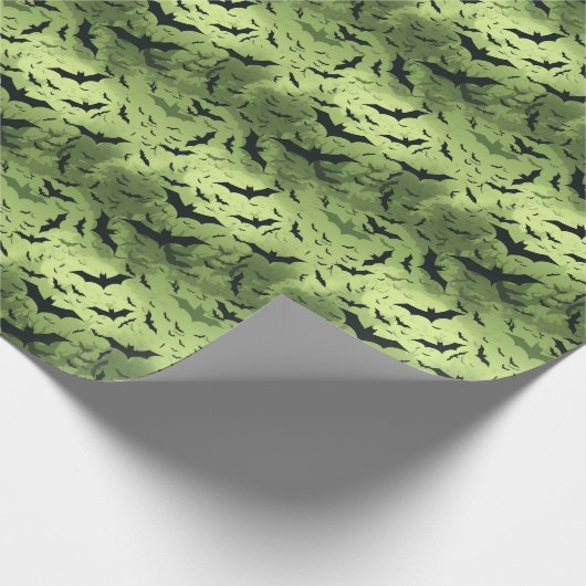 Papier Cadeau 🦇 Halloween - effrayant 😱 toxique vert (Coin)