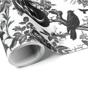 Papier Cadeau Halloween en toile noire et blanche
