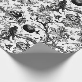 Papier Cadeau Halloween en toile noire et blanche (Coin)