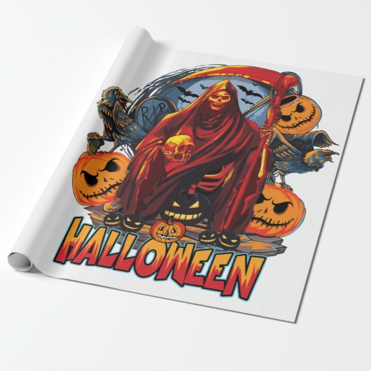 Papier Cadeau Halloween Evil skeleton (Déroulé)