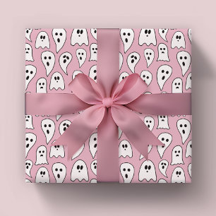 Papier Cadeau Halloween fantôme rose