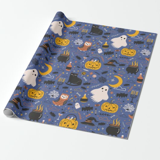Papier Cadeau Halloween Ghost (Déroulé)