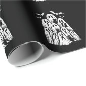 Papier Cadeau Halloween Ghost Chats Lover automne Éffrayante sai (Coin rond)