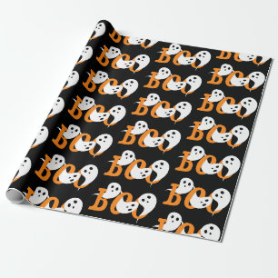 Papier Cadeau Halloween Ghosts Boo Noir