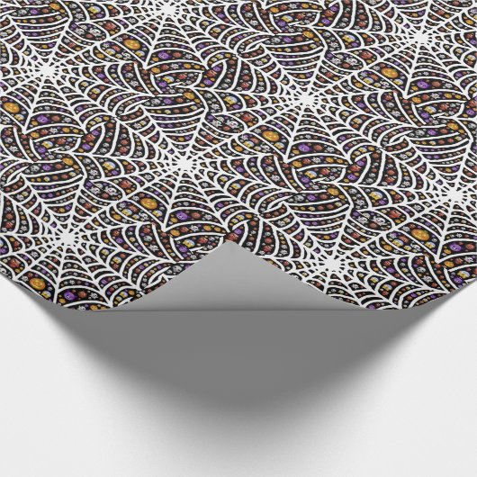 Papier Cadeau Halloween Ghouls & Goblins dans un Spiderweb (Coin)