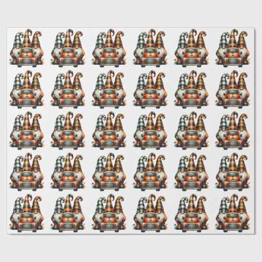 Papier Cadeau Halloween Gnomes Gift Wrap (Plat)