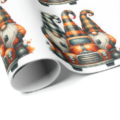 Papier Cadeau Halloween Gnomes Gift Wrap (Coin rond)