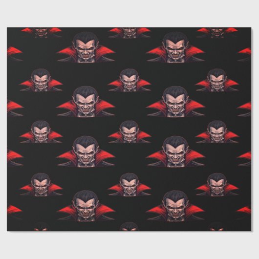 Papier Cadeau Halloween gothique Dracula (Plat)