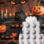 Papier Cadeau Halloween gothique du corbeau éffrayant de faucheu