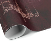 Papier Cadeau Halloween gothique rose (Coin rond)